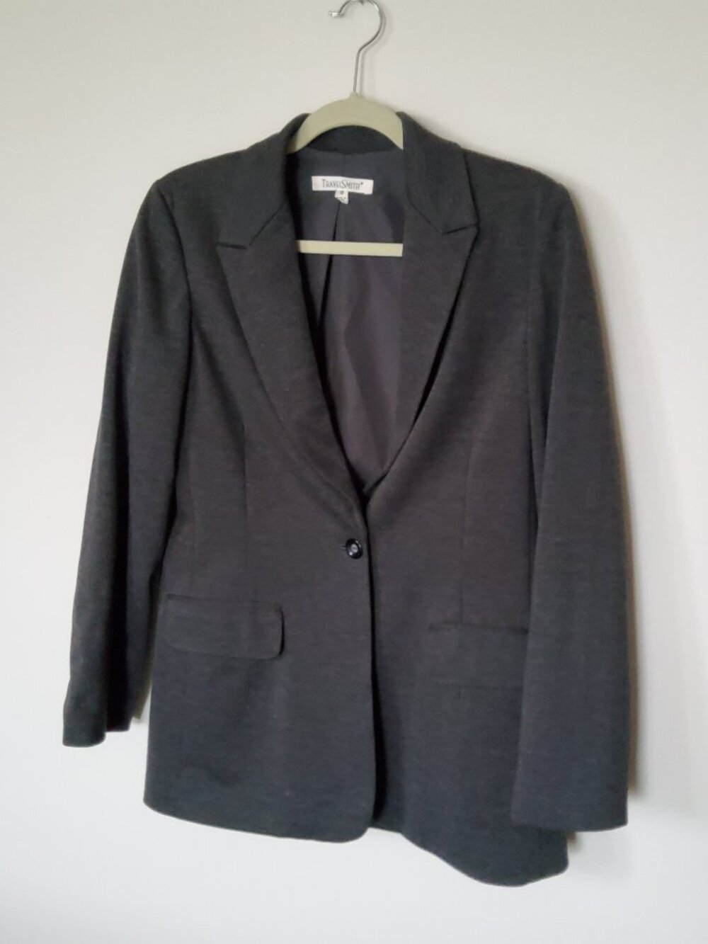 TravelSmith Women's Gray stretch Knit Blazer size 10